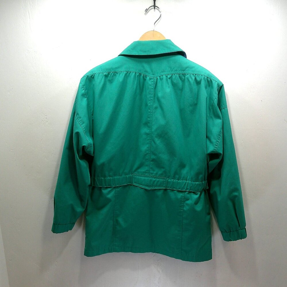 Womans Vintage 90's London Fog Windbreaker Rain Jacket Petite XS Teal Jacket - Picture 5 of 8